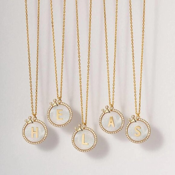 Gold Initial Necklaces for Women 14K Gold Plated Dainty Letter Chain Necklace Pe - Picture 7 of 7